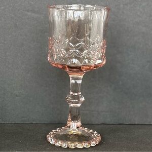 Anthropologie Savannah Wine Glass Pink Hand Blown Glass NEW